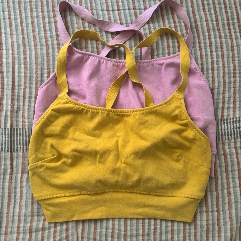 Pansy Gold and Pink Sports Bras